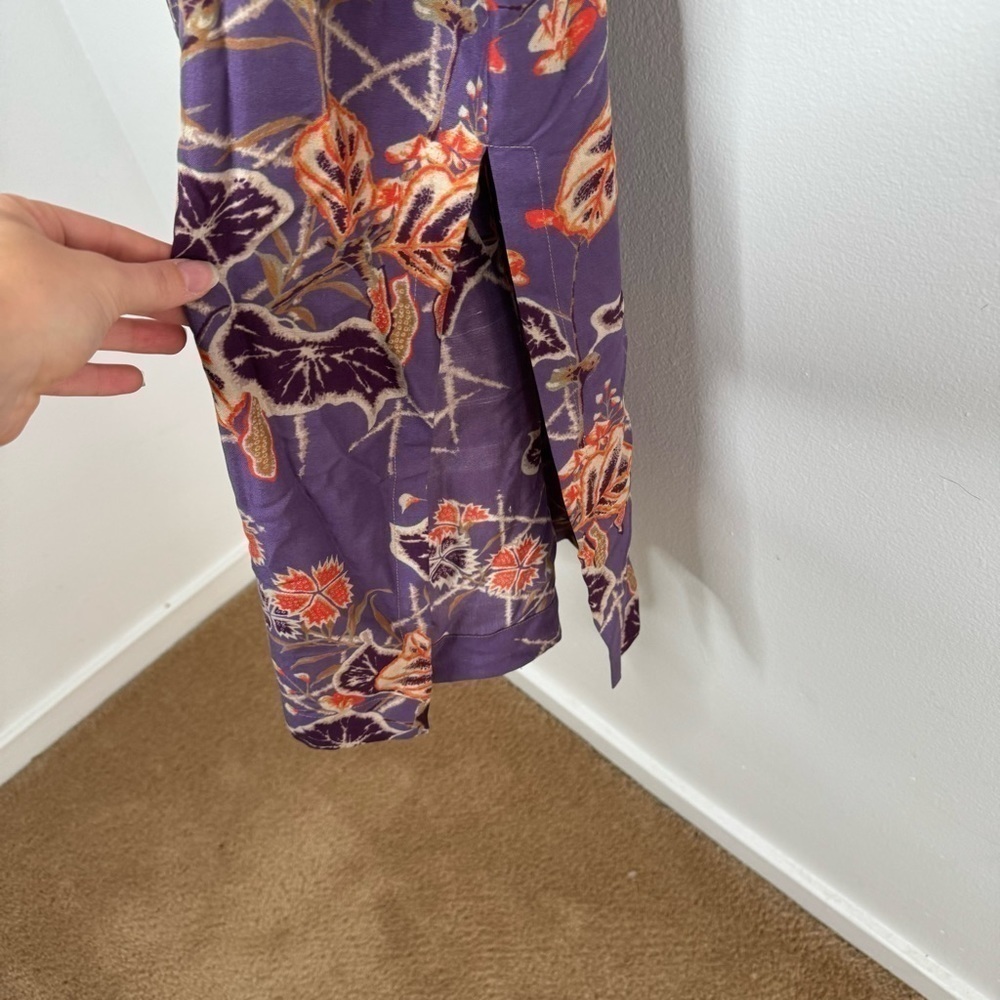 Ralph Lauren collection purple label Karly floral print silk long coat robe 14 - Picture 13 of 16